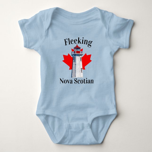 Fleeking Nova Scotian Halifax Dartmouth Lighthouse Baby Bodysuit (Front)