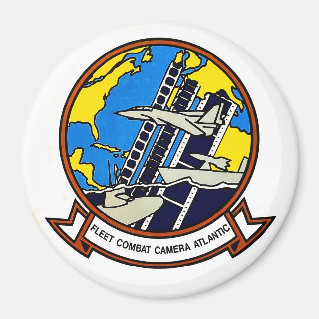 Fleet Combat Camera Atlantic Round Magnet (Front)