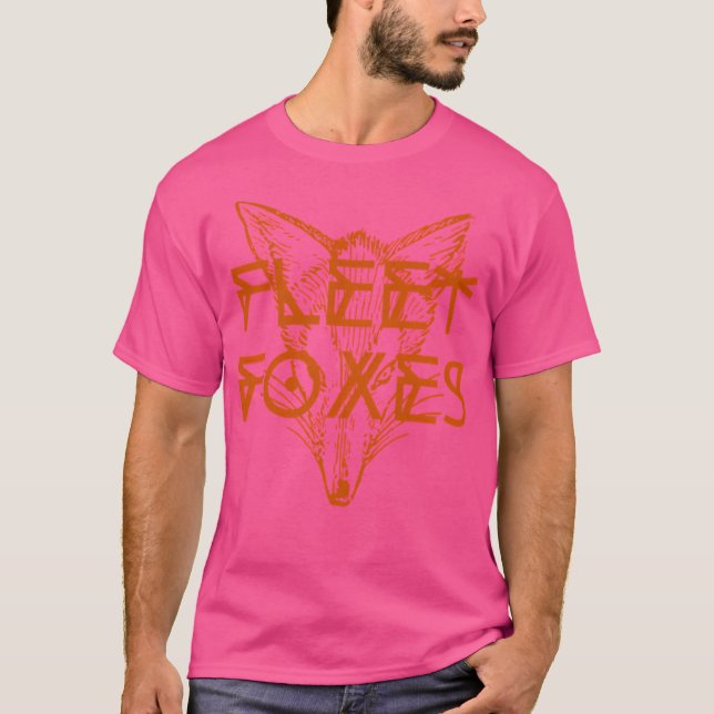 Fleet Foxes  Fox Drawing And Geometric Illustratio T-Shirt (Front)