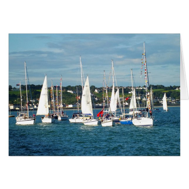 Fleet of yachts boating card (Front Horizontal)
