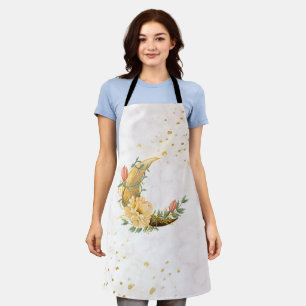 Fleeting Dawn, Floral Moon Yellow Apron