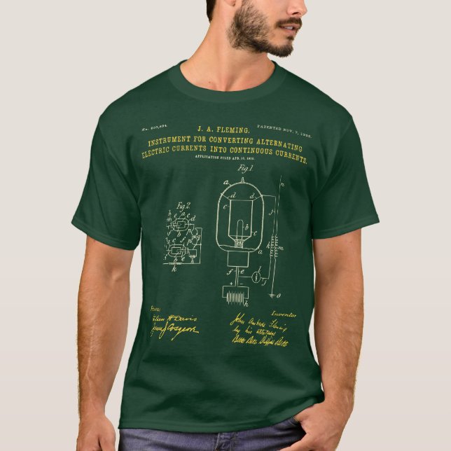 Fleming's Vacuum Tube Rectifier Deep Forest T-Shirt (Front)
