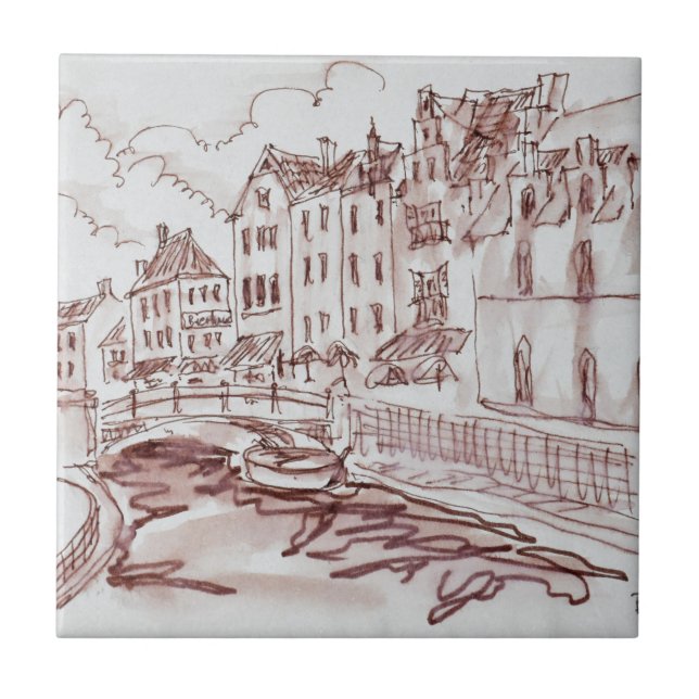 Flemish Architecture | Ghent, Belgium Tile (Front)
