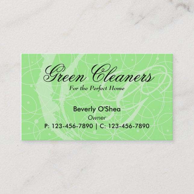 Flemish Business Card/ Green Business Card (Front)