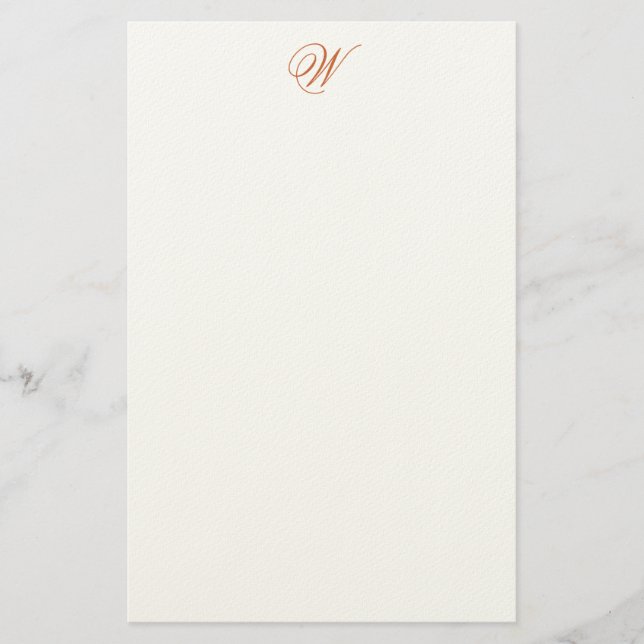 Flemish Editable Monogram Felt Stationery (Front)