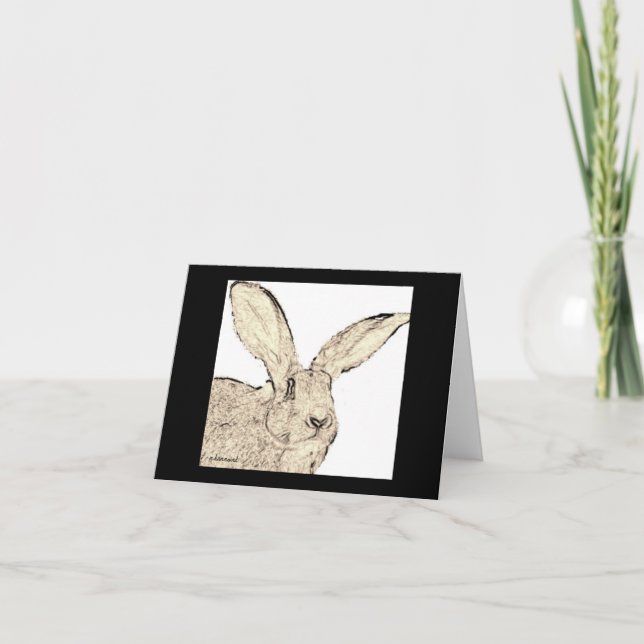 Flemish Giant Rabbit Faces Greeting Card (Front)