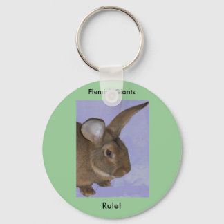 Flemish Giant Rabbit Keychain