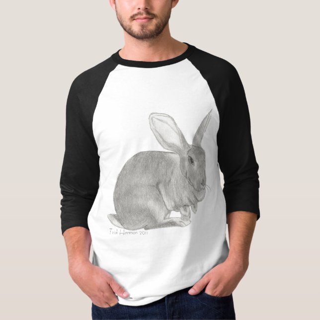 Flemish Giant Rabbit Sketch the Gentle Giant T-Shirt (Front)