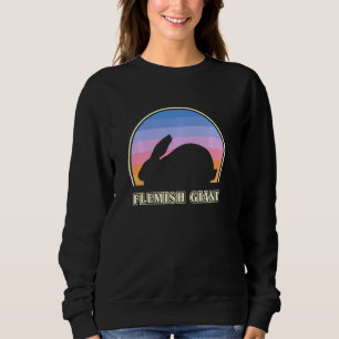 Flemish Giant Rabbit Vintage Sunset Rabbit Pullove Sweatshirt
