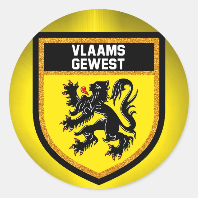 Flemish Region Flag Classic Round Sticker (Front)