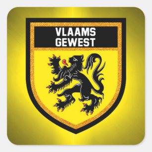 Flemish Region Flag Square Sticker
