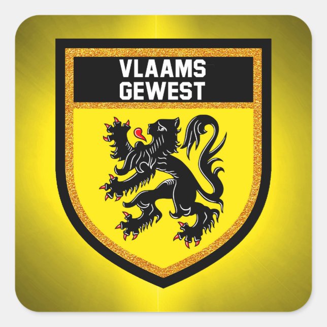 Flemish Region Flag Square Sticker (Front)