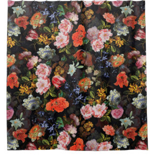 Flemish Vintage Dark Night Romanticism  Shower Curtain
