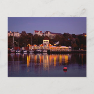 Flensburg harbour city centre north Germany night Postcard
