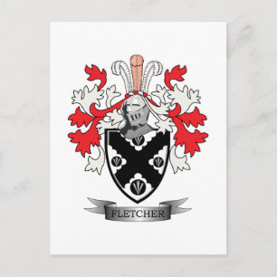Fletcher Family Crest Coat of Arms Postcard