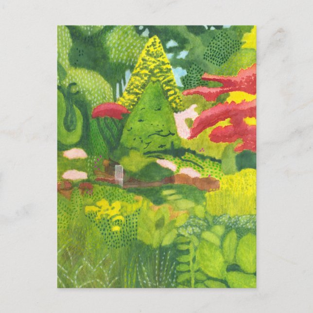 Fletcher Moss Botanical Garden Watercolour Postcard (Front)
