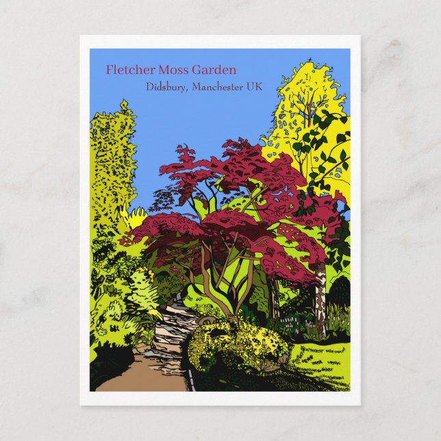 Fletcher Moss Garden, Manchester UK Postcard (Front)