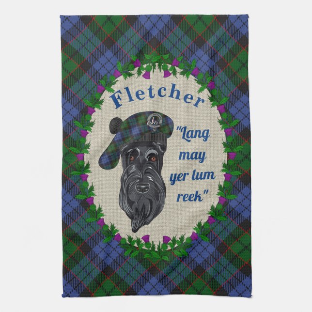 Fletcher Scottie Dog Kitchen Towel (Vertical)