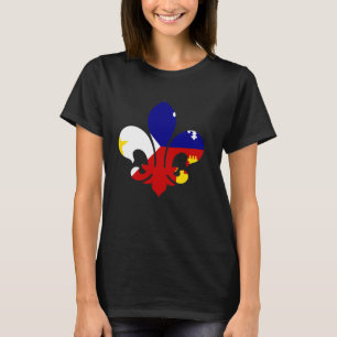 Fleur Acadiana Flag Louisiana Cajun Country Citize T-Shirt