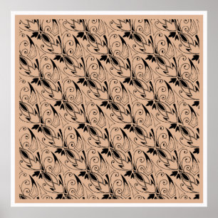 Fleur, an Art Deco Flower Pattern Poster