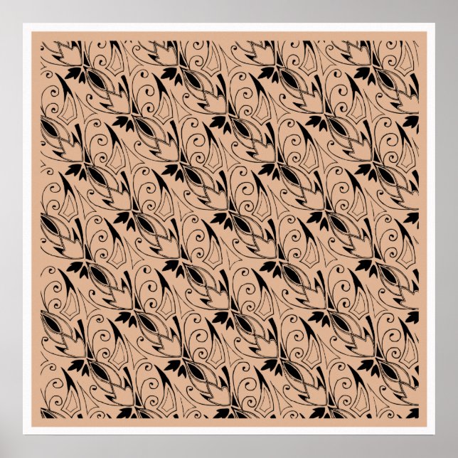 Fleur, an Art Deco Flower Pattern Poster (Front)