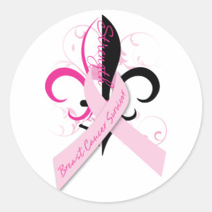 fleur_breastcancer classic round sticker