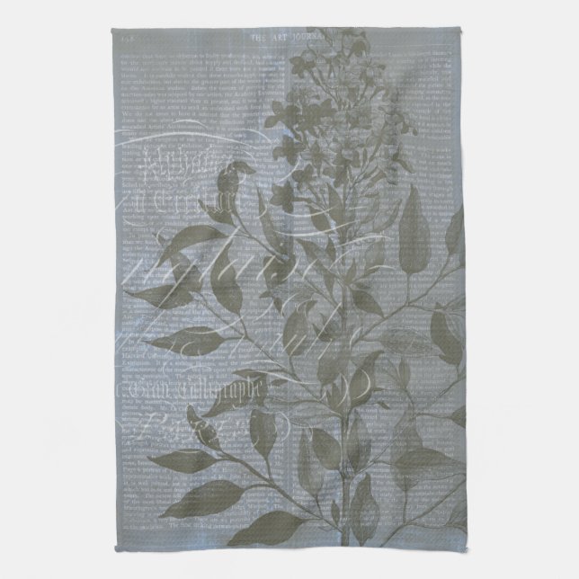 Fleur de Bleu I Tea Towel (Vertical)