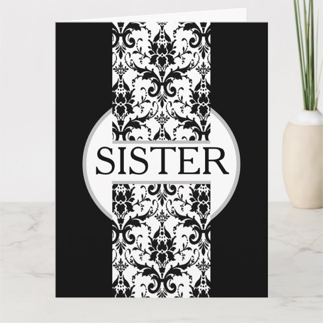 Fleur de Leis Lace Sister Birthday Card (Front)