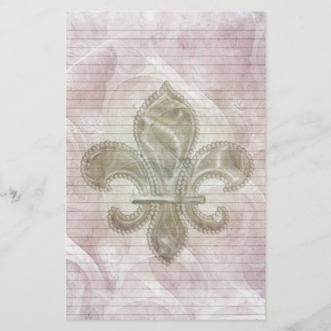 Fleur De Lis 2 stationery-optional lines Stationery (Front)