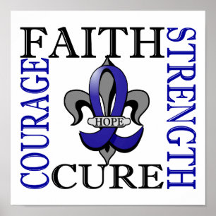 Fleur De Lis 3 Colon Cancer Poster