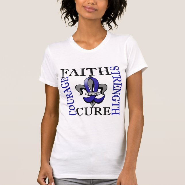 Fleur De Lis 3 Huntington's Disease T-Shirt (Front)