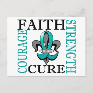 Fleur De Lis 3 Ovarian Cancer Postcard