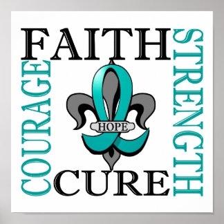 Fleur De Lis 3 Ovarian Cancer Poster