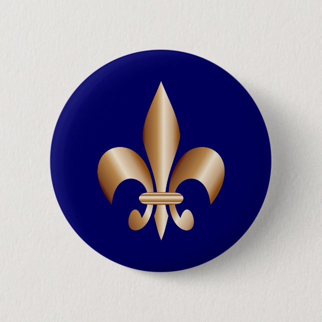 Fleur de lis 6 cm round badge (Front)