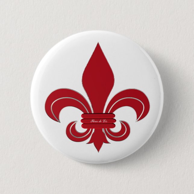 Fleur de Lis 6 Cm Round Badge (Front)