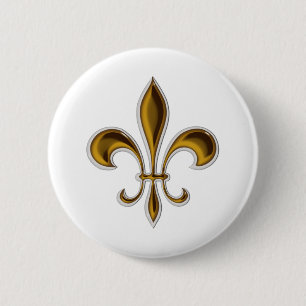 Fleur De Lis 6 Cm Round Badge