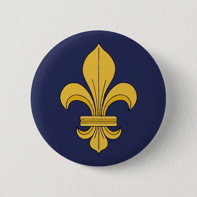 Fleur-de-lis 6 Cm Round Badge (Front)