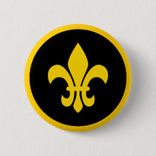 Fleur de Lis 6 Cm Round Badge