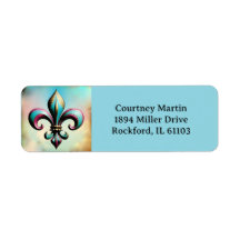 Fleur de lis Adress Label
