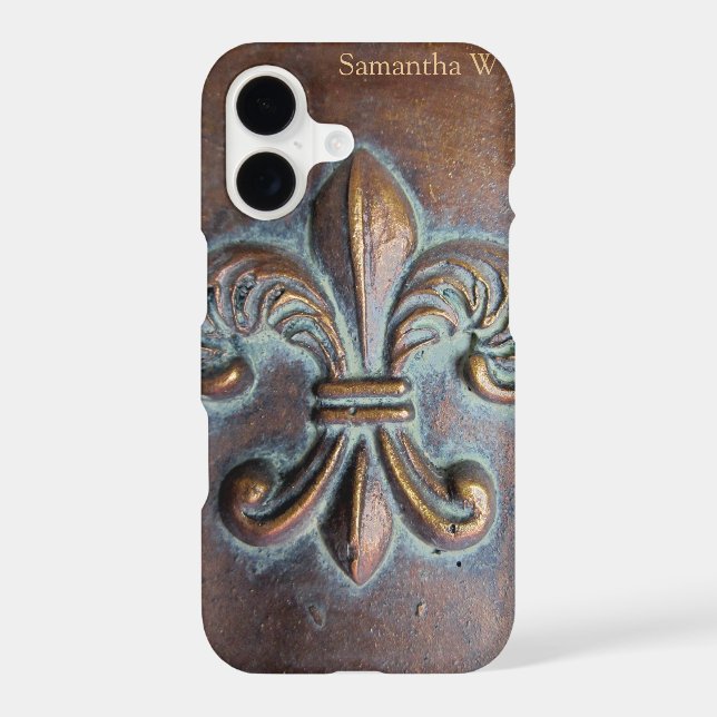 Fleur De Lis, Aged Copper-Look Printed (Back)
