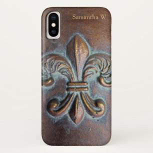 Fleur De Lis, Aged Copper-Look Printed Case-Mate iPhone Case