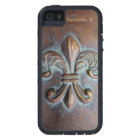 Fleur De Lis, Aged Copper-Look Printed