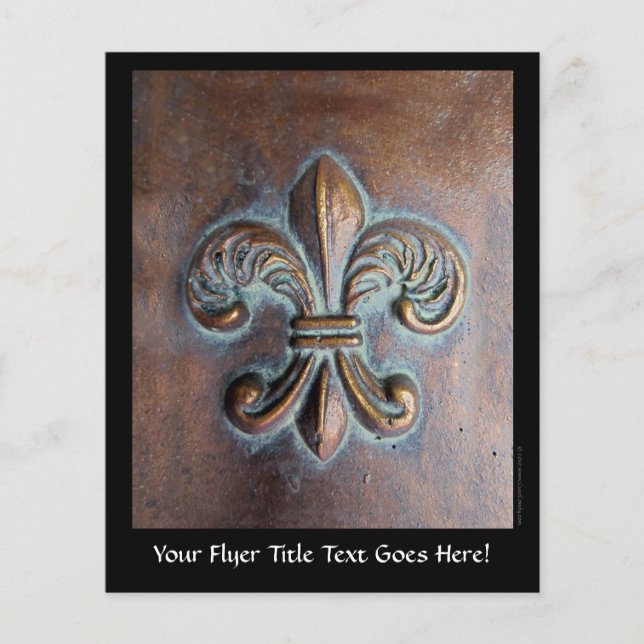 Fleur De Lis, Aged Copper-Look Printed Flyer (Front)