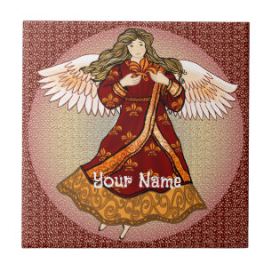 Fleur de lis angel  tile