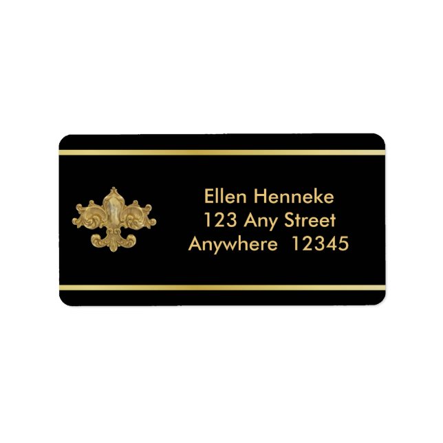 Fleur De Lis Antique Gold Label (Front)