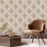 Fleur-de-lis Art Deco - pearl and gold