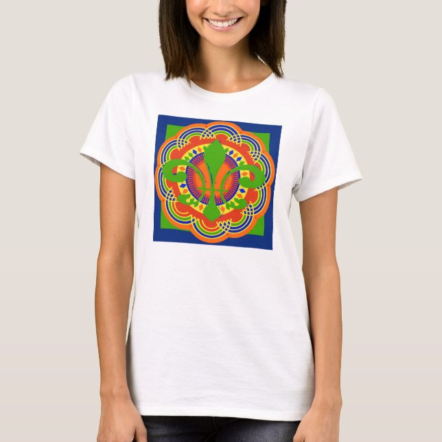Fleur De Lis Art Deco T-Shirt (Front)