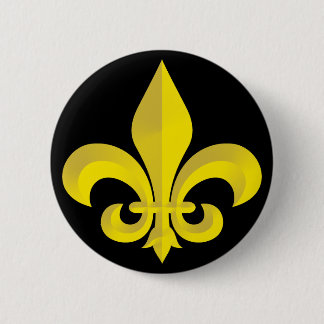 Fleur De Lis Art Gold 6 Cm Round Badge