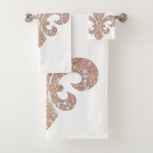 Fleur De Lis  Bathroom Sprakle Bath Towel Set