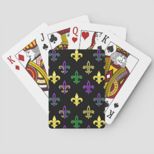 Fleur de Lis Beads - Black Playing Cards